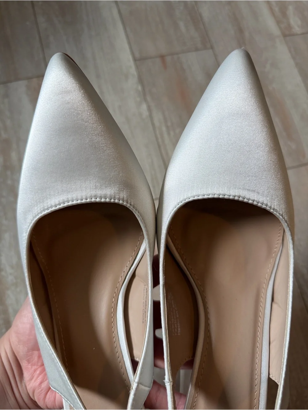 Be Mine Bridal Satin Slingback Pointed-Toe Pumps
